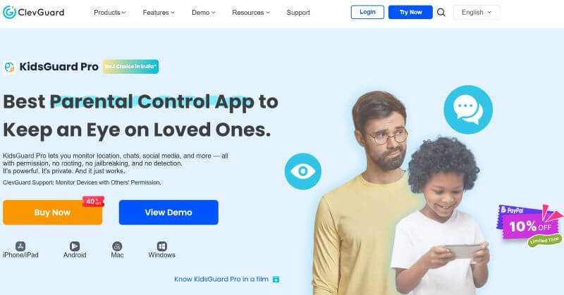 kidsguard pro webpage