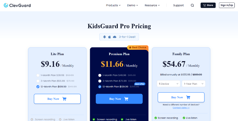 kidsguard pro pricing