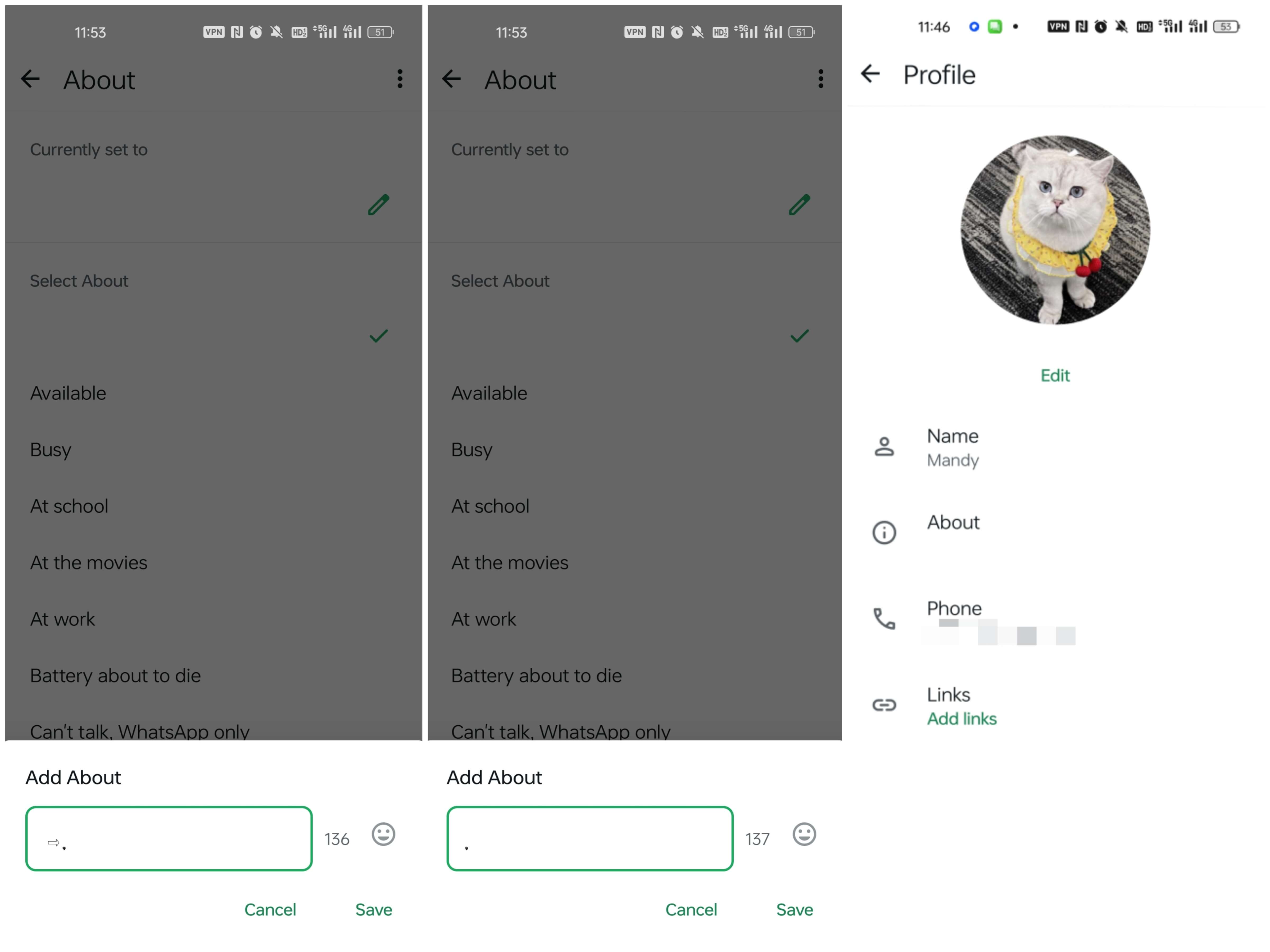 how to set blank WhatsApp status step 2