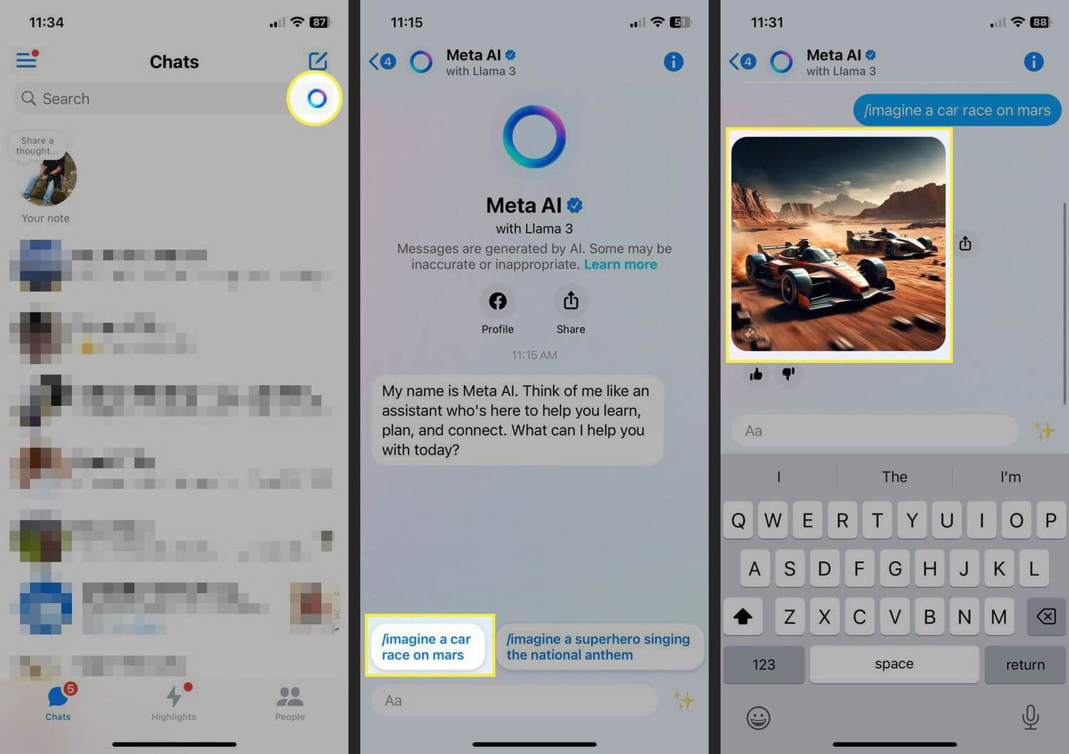 use Meta AI in Messenger