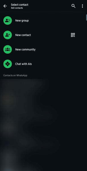 access the contacts synced to
whatsapp