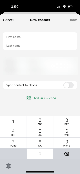 save the new contact