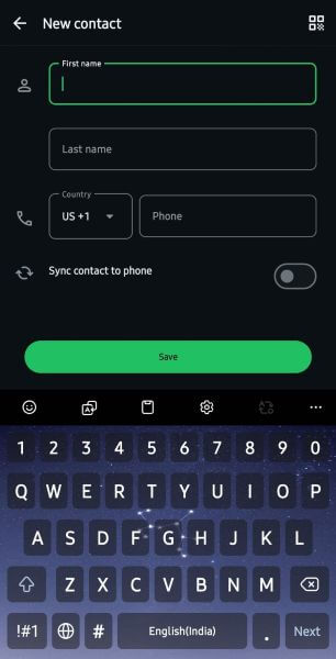 save a contact on whatsapp