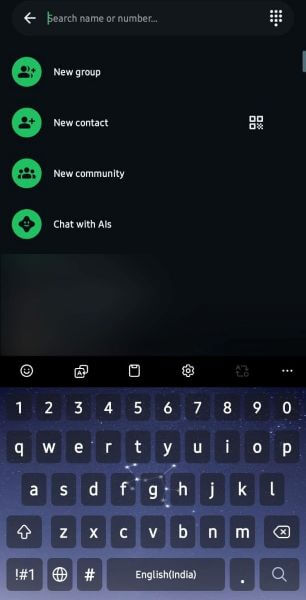 search for the saved contact