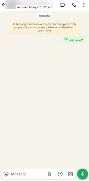 check the last seen or online status
of the contact