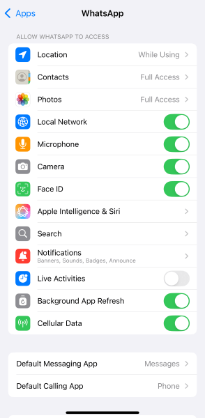 access the list of permissions