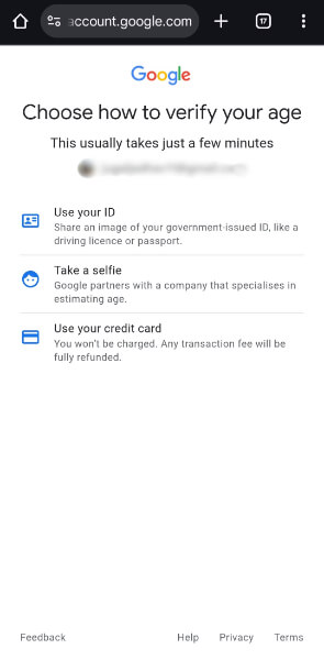 chose age verification option
