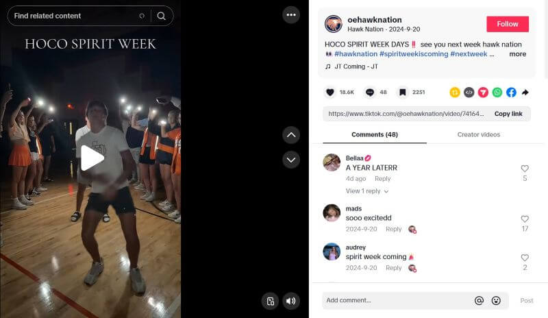 hoco spirit week on tiktok
