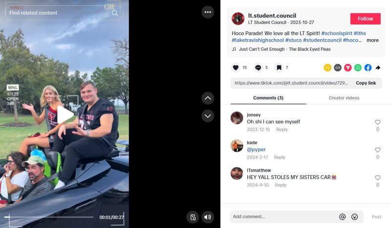 hoco parade on tiktok