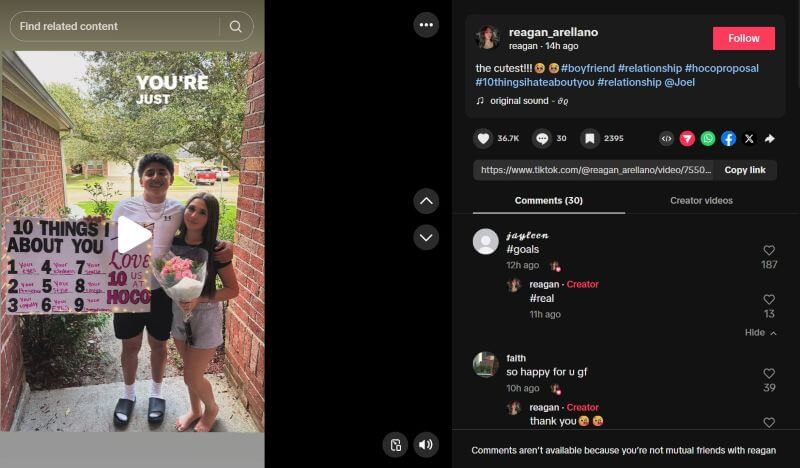 hoco proposal on tiktok