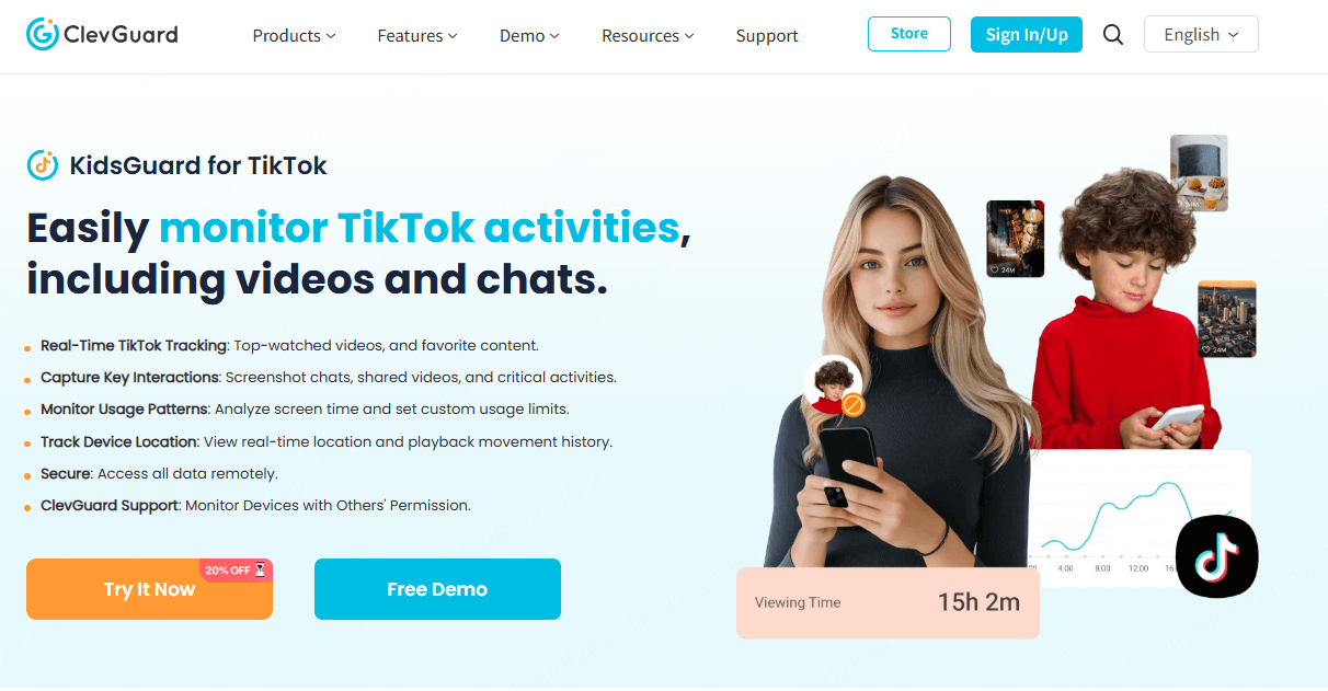 KidsGuard for TikTok product page
