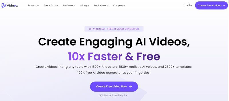 vidnoz ai homepage
