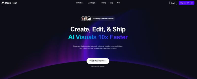 magic hour ai homepage