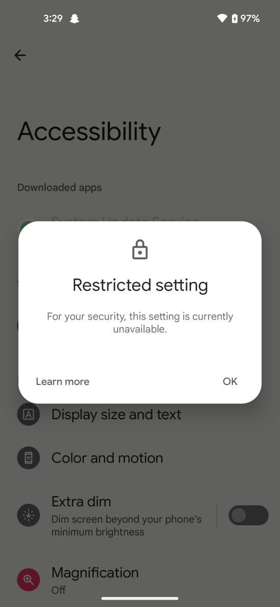 android 13 restrict setting