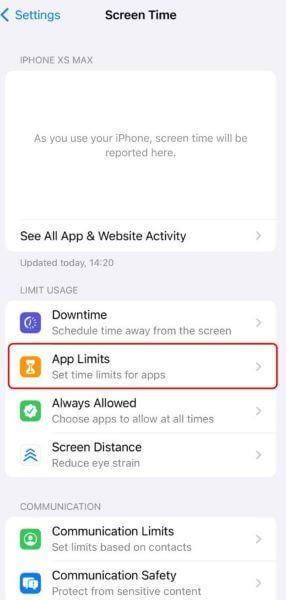 turn
    on app limits