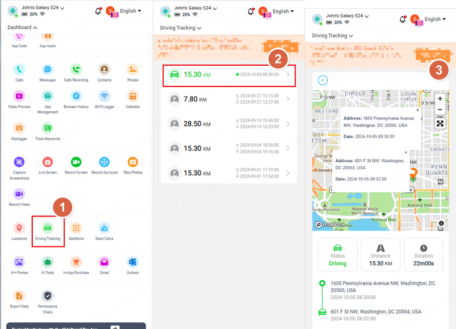 kidsguard pro teenage driving monitoring app