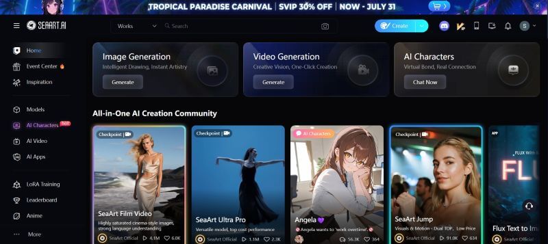 seaart ai homepage