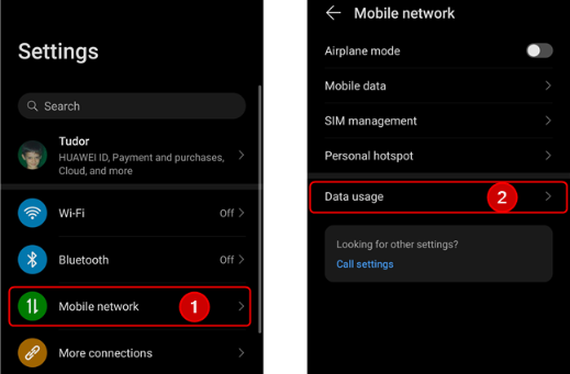 disable data usage restriction on android