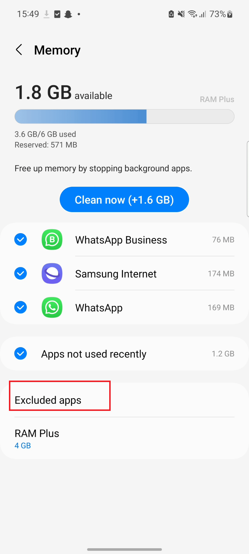 excluded apps