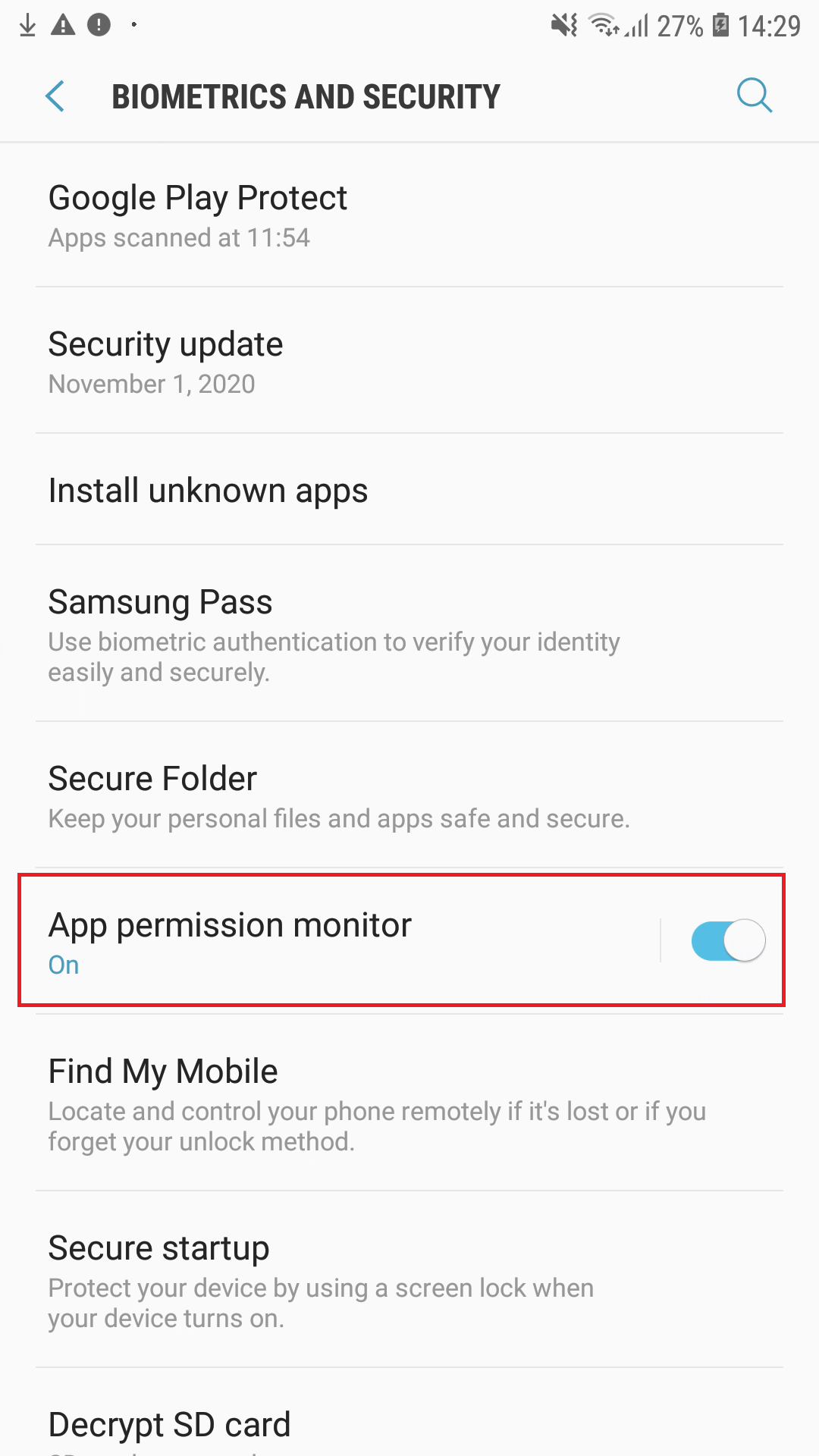 App permission monitor