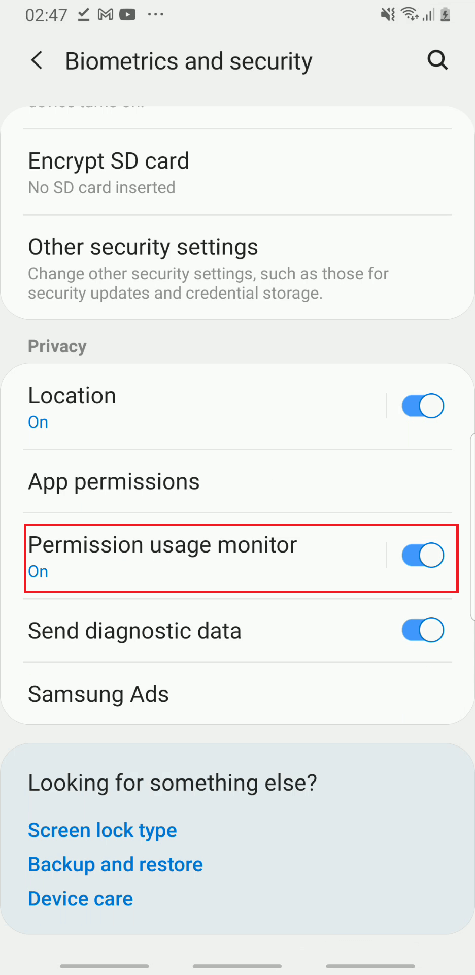 Permission usage monitor