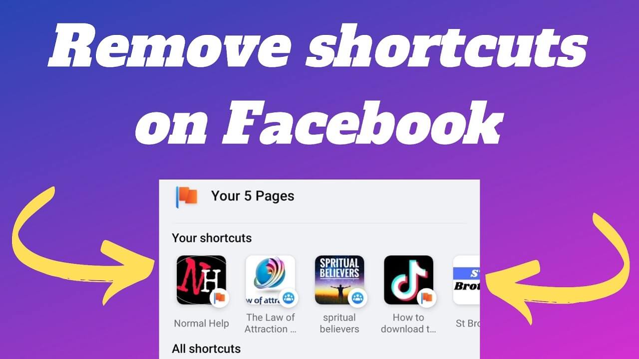 how to remove shortcuts on Facebook