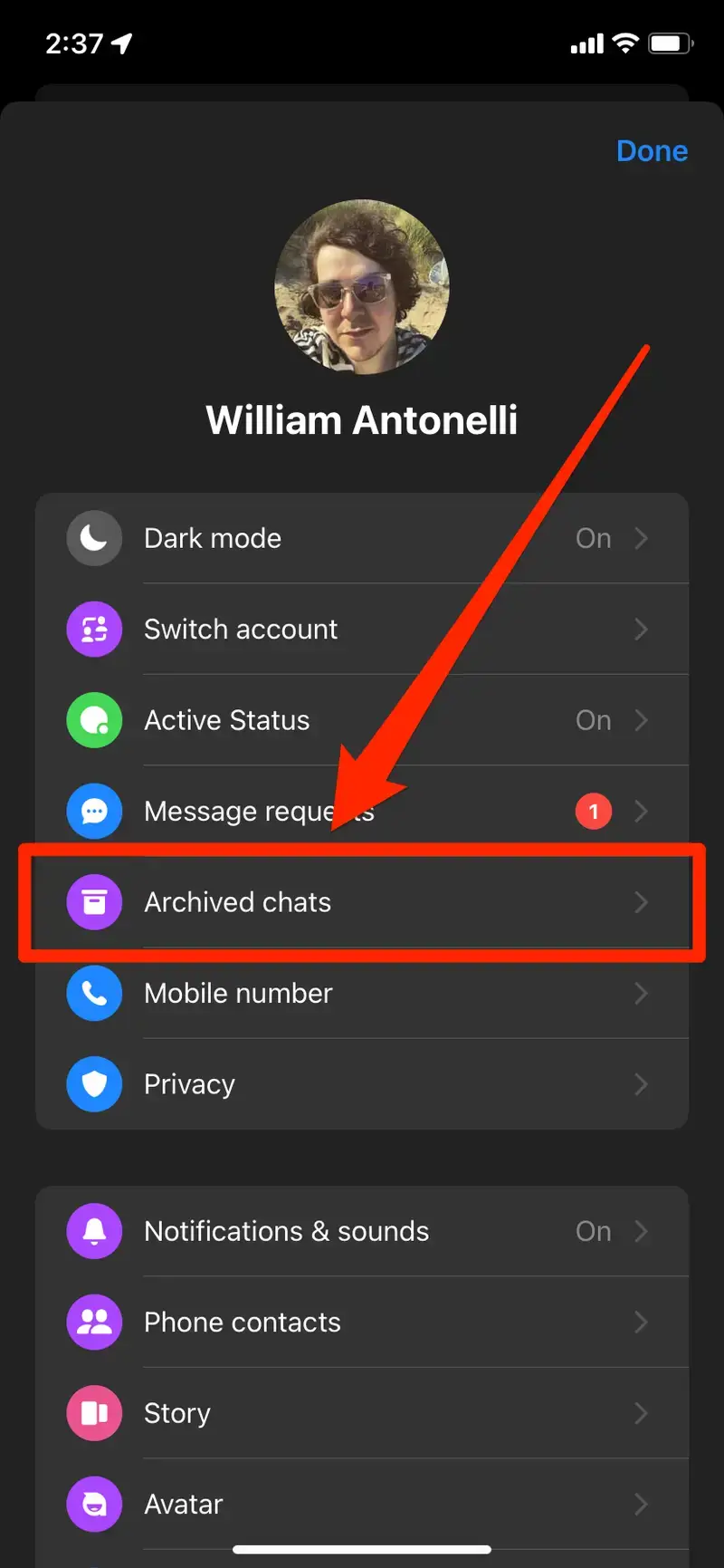 how to find archived messages on mobile