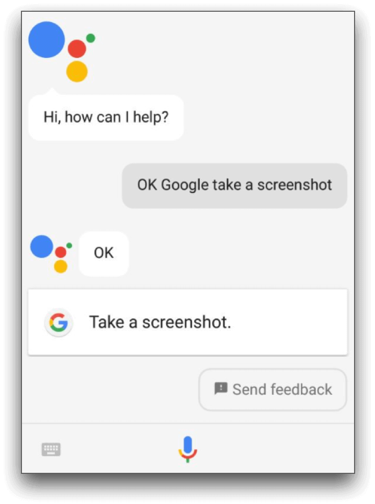 How google assistant screenshots in telegram