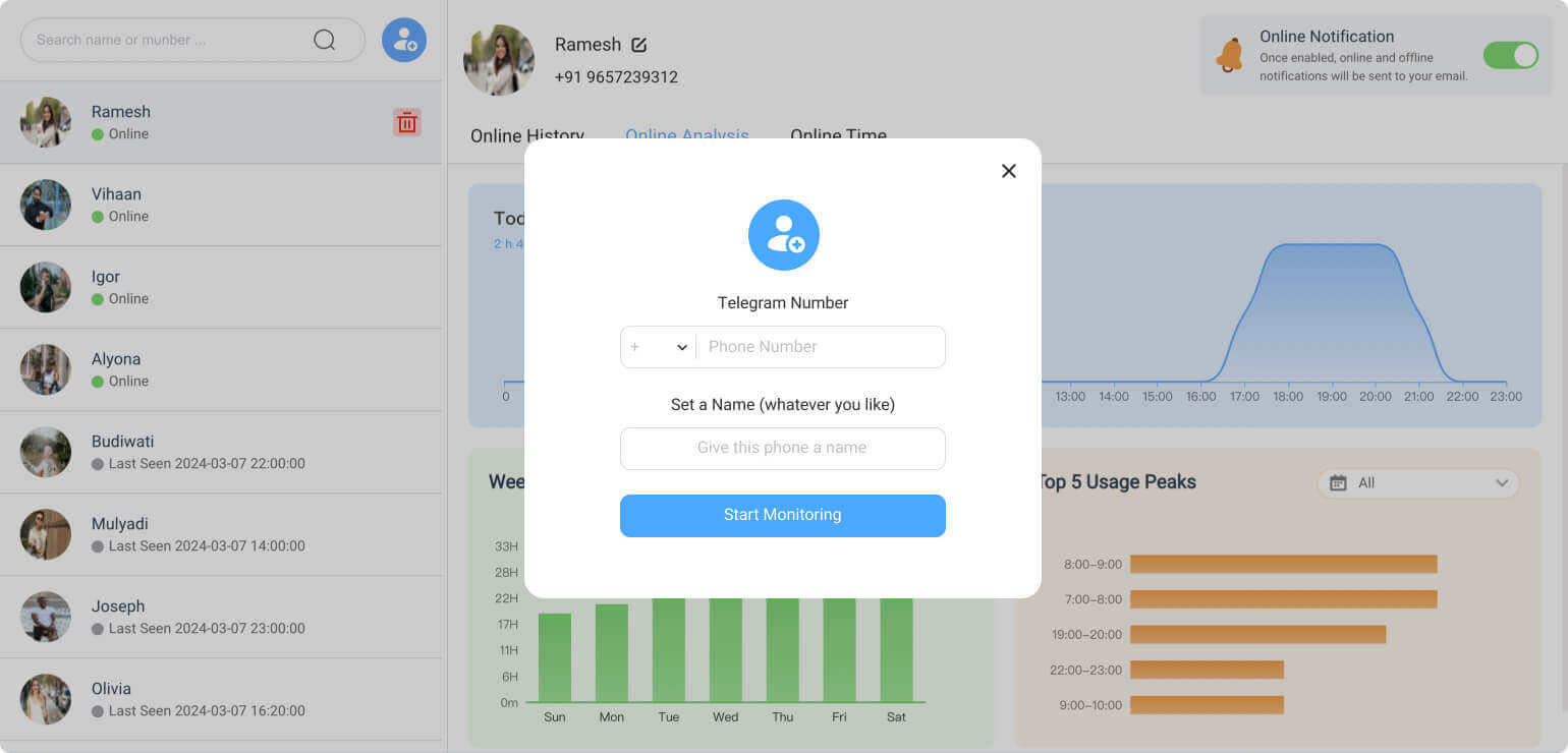 tgseen start monitoring