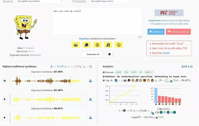 Create SpongeBob AI Voices via Spongebob AI Voice Generator!