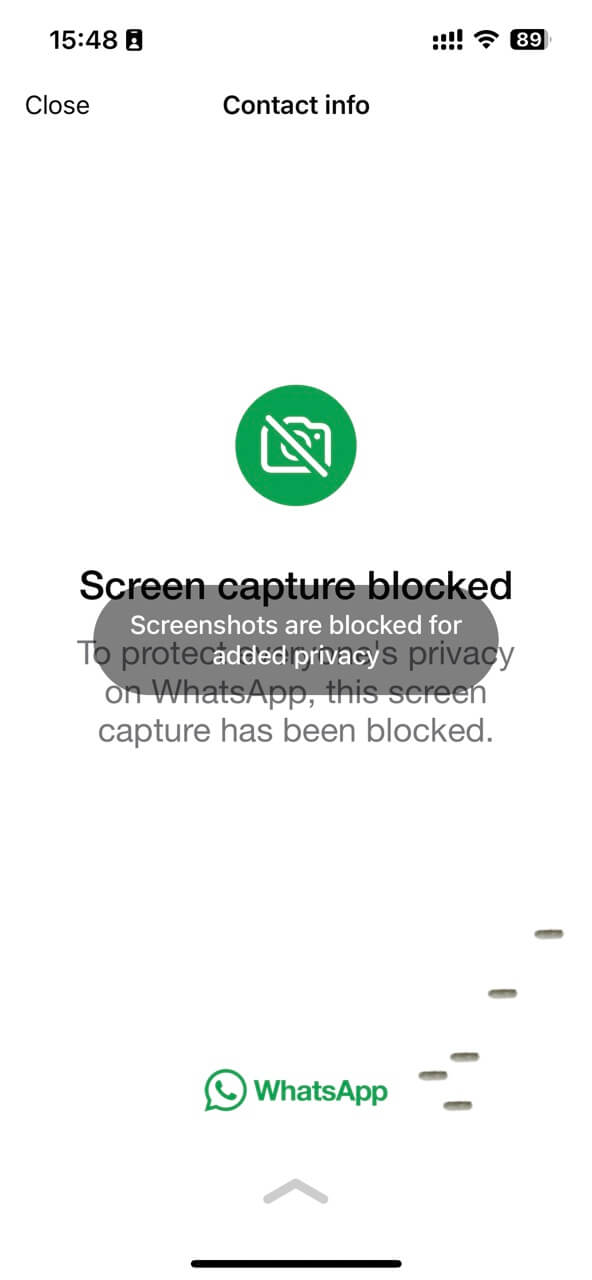 block screenshoting whatsapp profile picture