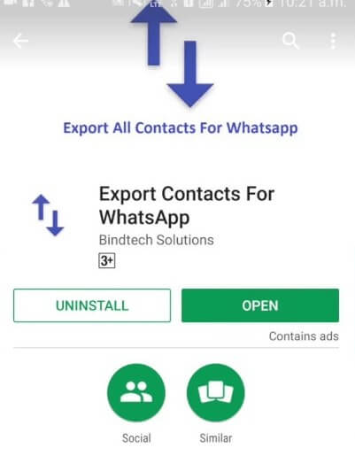 Export WhatsApp Contacts to Excel using Contacts Exporter for WhatsApp