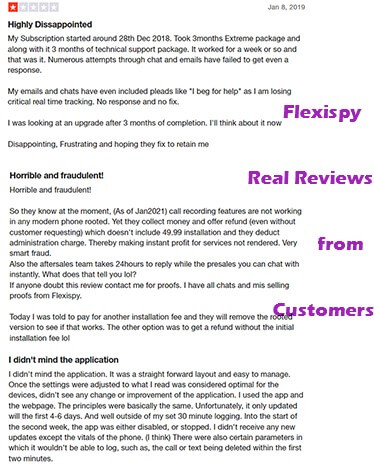 flexispy customers reviews