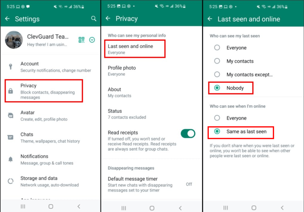 how to hide online on WhatsApp