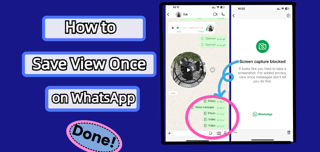 how to save view once on whatsapp