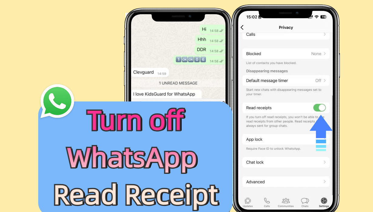   how to turn off whatsapp read receipt