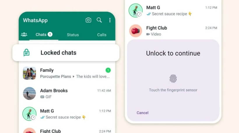 how to unlock WhatsApp chat 