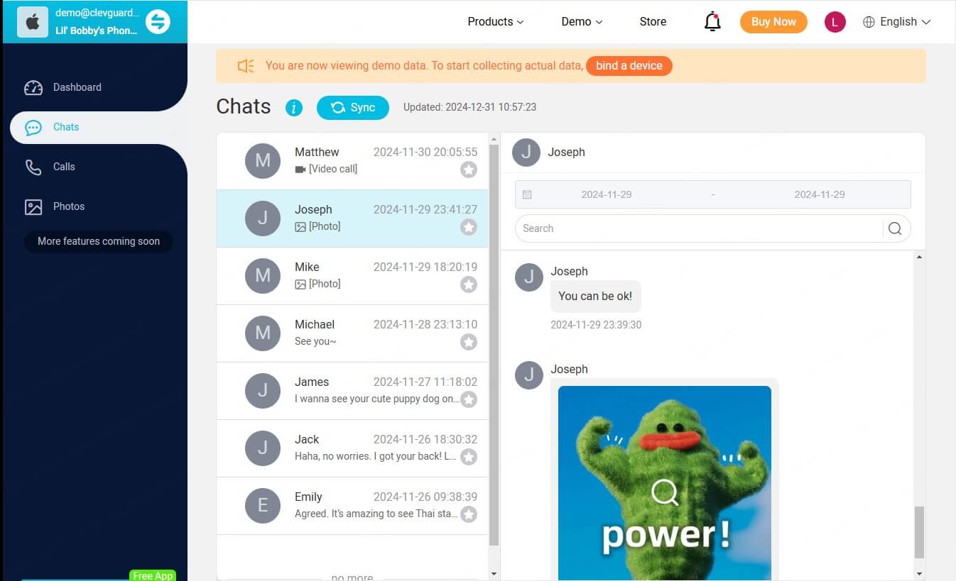 monitoring LINE chat history