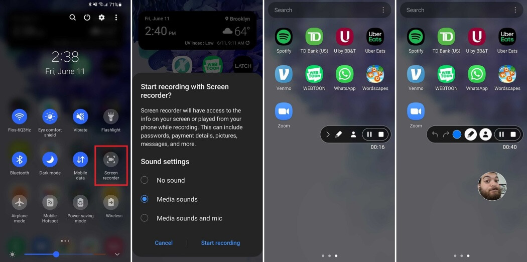 screen recording android