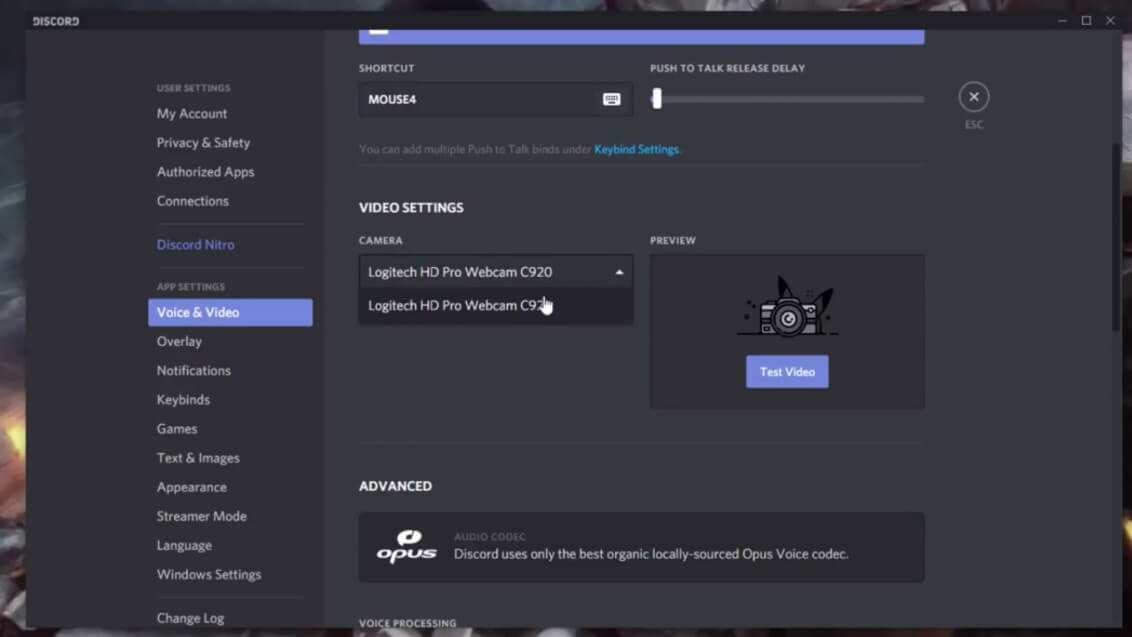 discord audio configuración