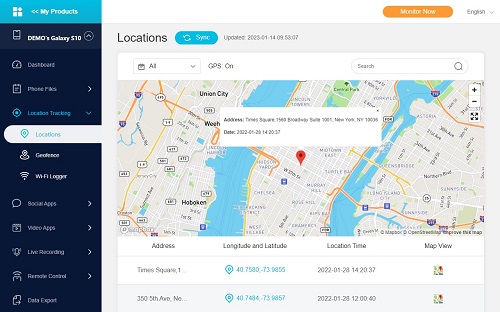KidsGuard Pro location tracking
