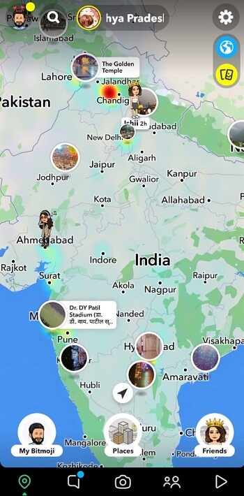a snapchat map