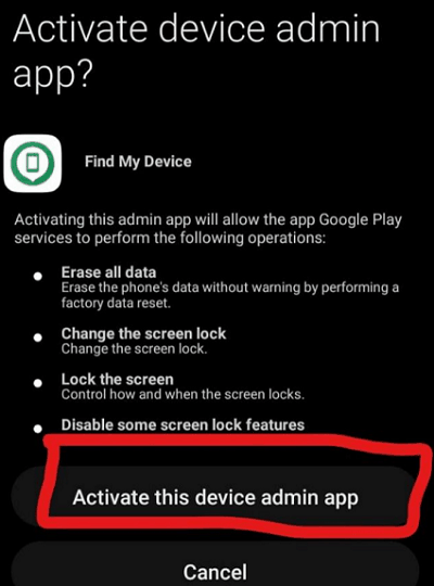 activate device admin