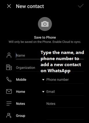 add unchatted whatsapp contact