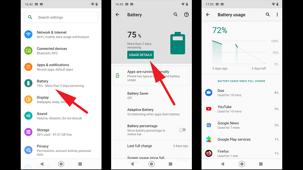 android battery usage