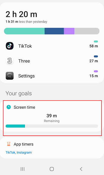 android set screentime