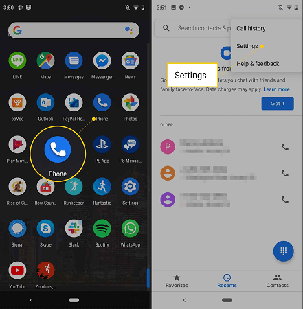 android phone settings