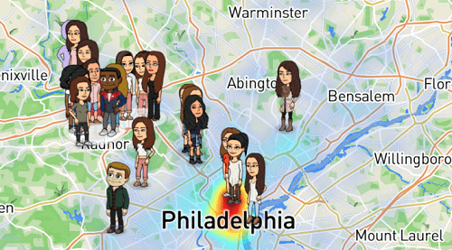 bitmoji appear on snap map