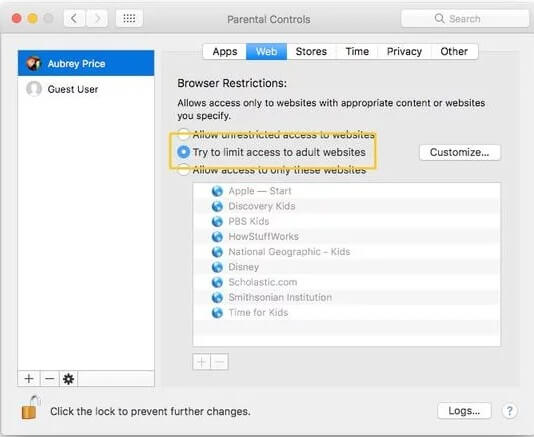 safari parental controls mac