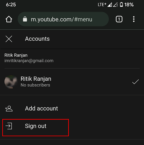 block inappropriate content on youtube by signing out account